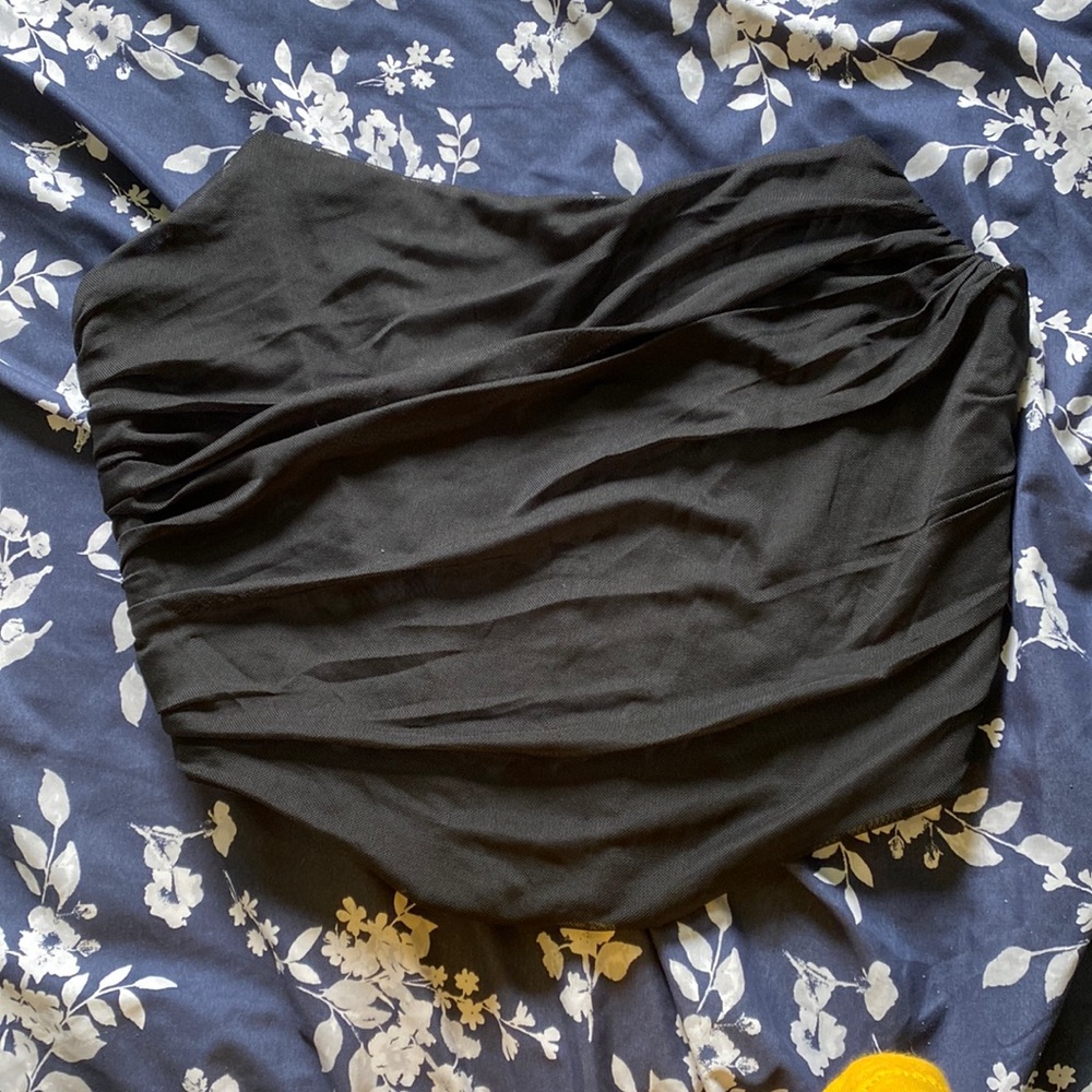 black strapless corset